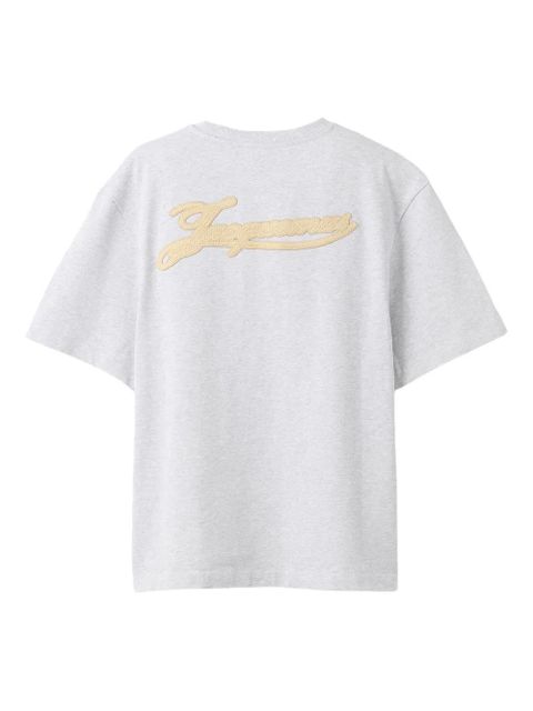 Jacquemus embroidered-logo T-shirt - Grey - zdjęcie produktu nr 2