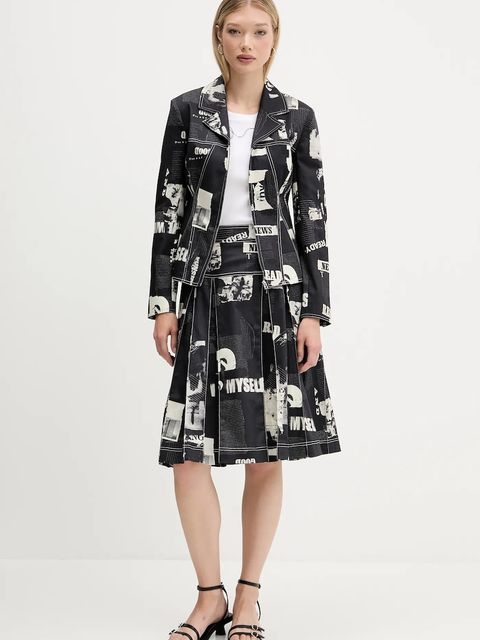 Desigual spódnica jeansowa NEWSPP kolor czarny mini rozkloszowana 25WWFW11 - zdjęcie produktu nr 2