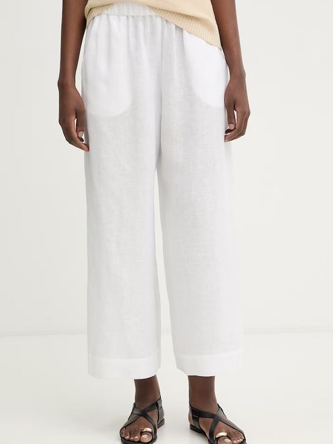 MM by Max Mara spodnie damskie lniane CANNETI - zdjęcie produktu nr 1