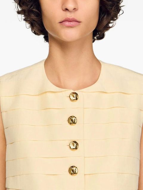 SANDRO Kinsley button waistcoat - Neutrals