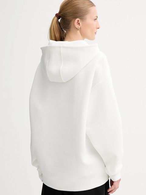 MMC STUDIO bluza damska kolor biały z kapturem z aplikacją VERITE.HOODIE