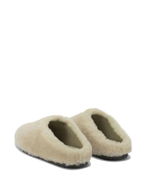 Prada fur flat mules - Neutrals