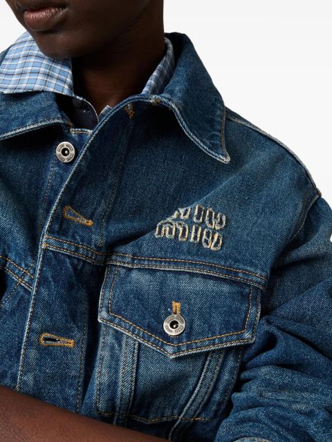 Miu Miu washed denim jacket - Blue