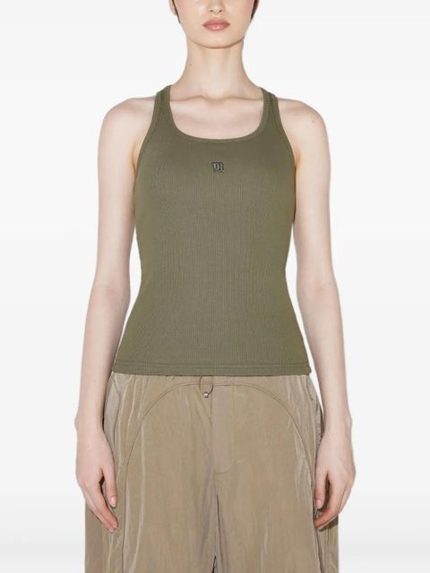 MISBHV logo-detail scoop-neck tank top - Green - zdjęcie produktu nr 1