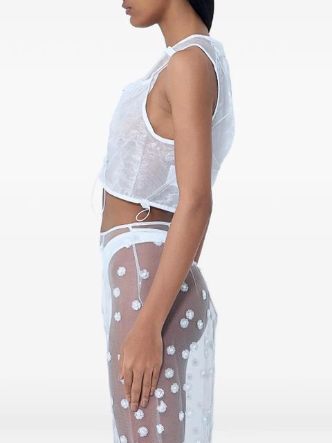 Cecilie Bahnsen flower-detail gilet - White - zdjęcie produktu nr 2