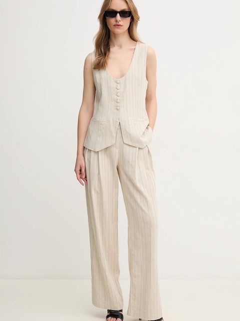 Hoss Intropia spodnie z domieszką lnu - zdjęcie produktu nr 2