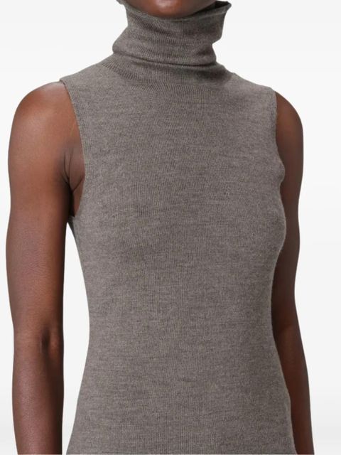STAUD Canal turtleneck sleeveless knitted top - Brown