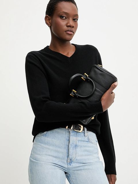 Answear.LAB sweter z wełny merino damski kolor czarny lekki