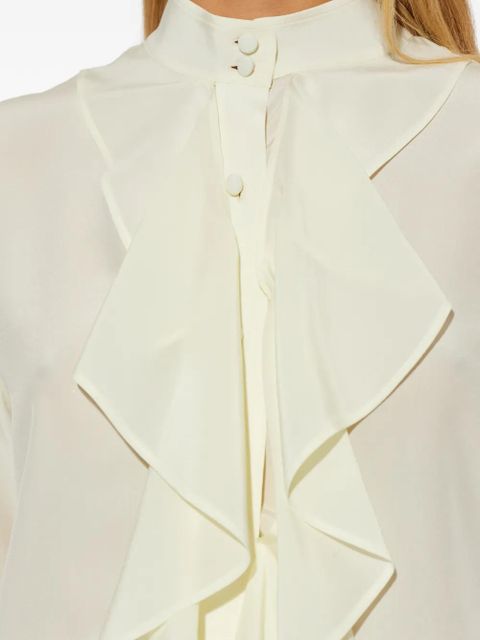 Alexander McQueen ruffled silk top - Neutrals