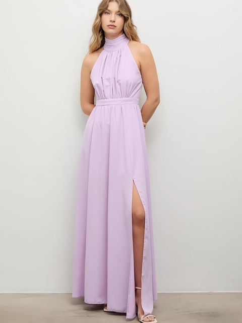 Answear.LAB sukienka kolor różowy maxi rozkloszowana - zdjęcie produktu nr 1