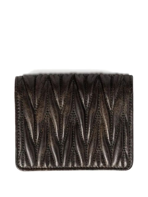 Miu Miu matelassé leather wallet - Brown