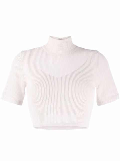 FENDI cropped knit top - Neutrals - zdjęcie produktu nr 1