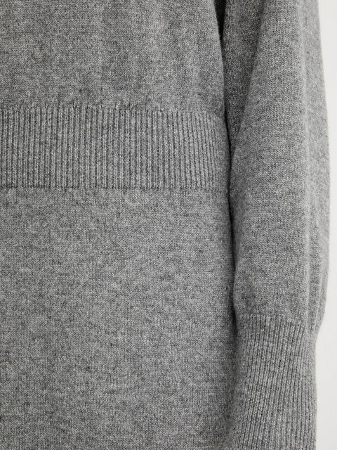 OUI sukienka z wełną kolor szary maxi dopasowana 94484