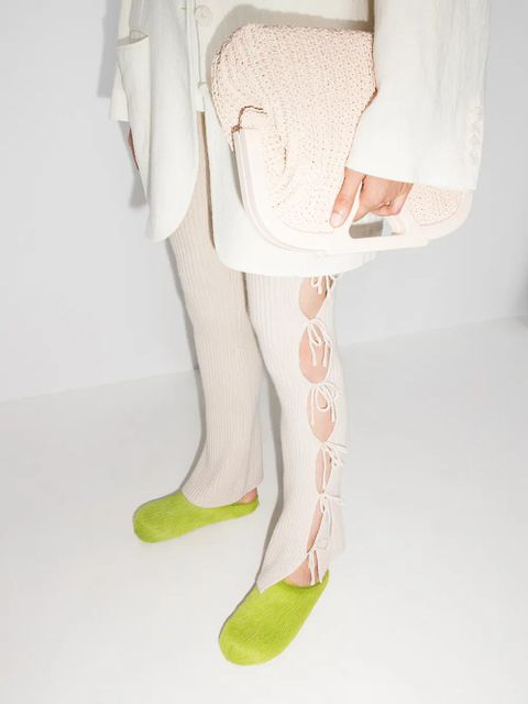 Marni round-toe calf-hair mules - Green