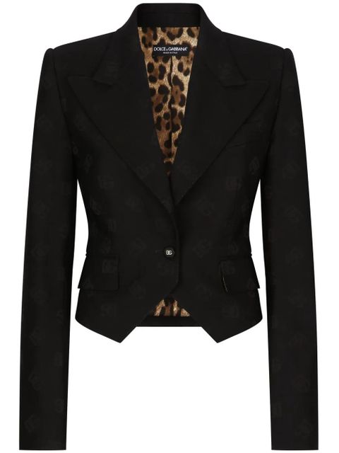 Dolce & Gabbana monogram-jacquard single-breasted blazer - Black - zdjęcie produktu nr 1