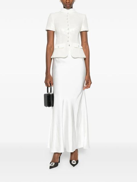 Self-Portrait button-embellishment maxi skirt set (set of two) - White