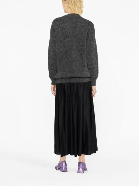 Alessandra Rich intarsia-knit teddy-bear jumper - Grey