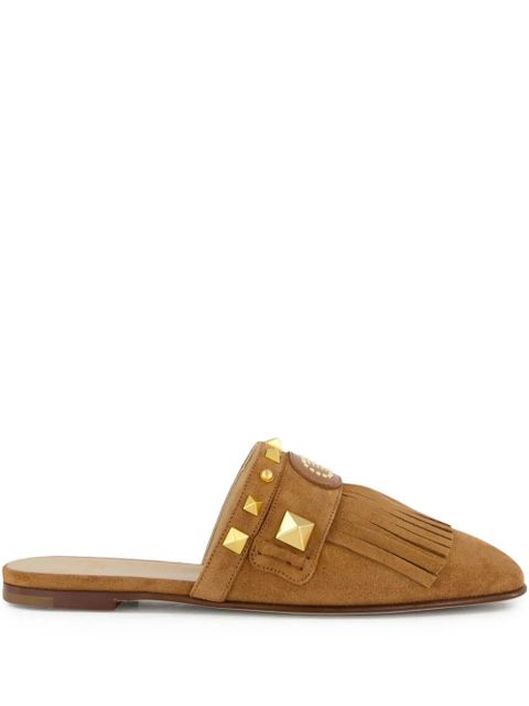Valentino Garavani Plaster Caster fringed slide mules - Brown - zdjęcie produktu nr 1