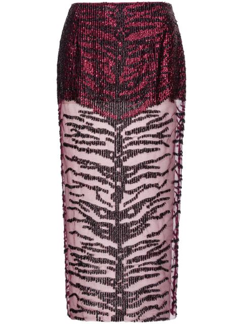PINKO sequin-embellished midi skirt - Red - zdjęcie produktu nr 1