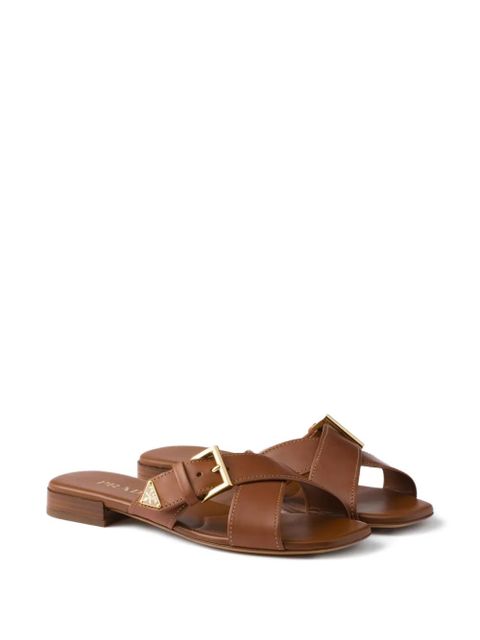 Prada criss-cross buckle-fastening sandals - Brown - zdjęcie produktu nr 2