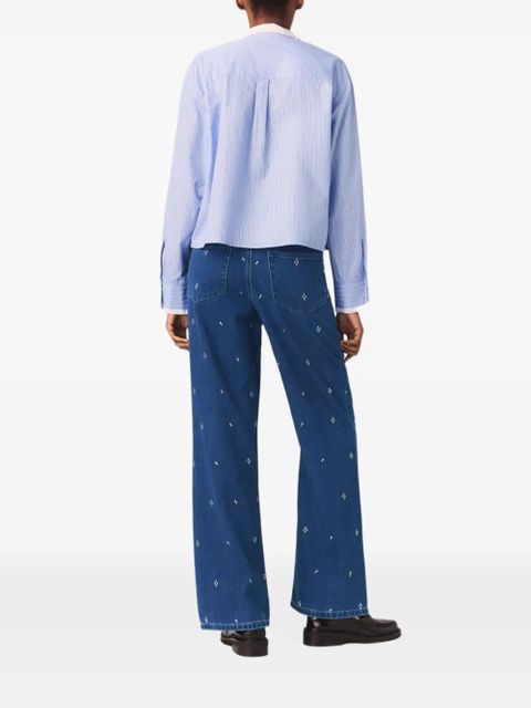 Maje rhinestone-embellished jeans - Blue