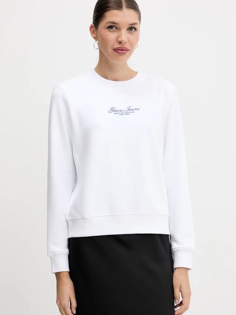 Guess Jeans bluza bawełniana damska kolor biały z aplikacją W5YQ28 KCPR1 - zdjęcie produktu nr 1