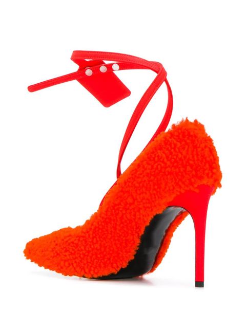 Off-White textured ankle-strap pumps - Orange