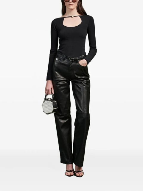 AMIRI leather straight-leg trousers - Black - zdjęcie produktu nr 2