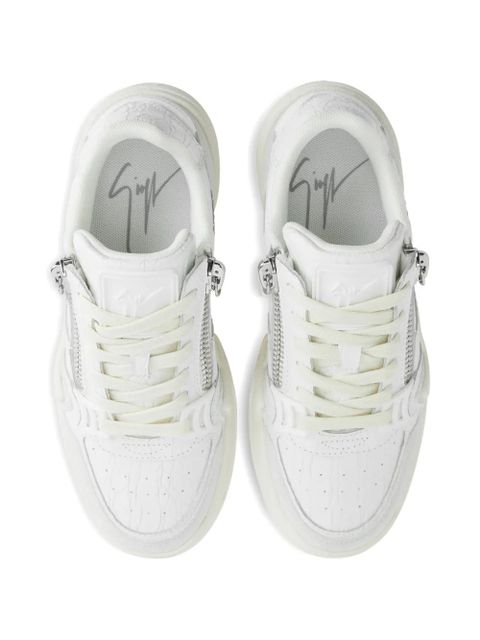 Giuseppe Zanotti Gz-ghost crocodile print side zips sneakers - White