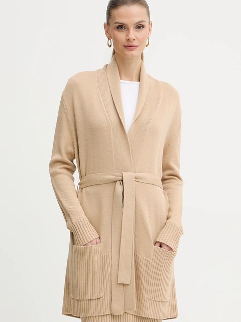 Armani Exchange kardigan z dodatkiem wełny damski kolor beżowy XW000766 AF13774 - zdjęcie produktu nr 1