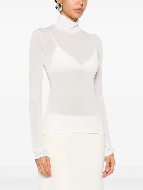 Jil Sander mock-neck long-sleeve top - White