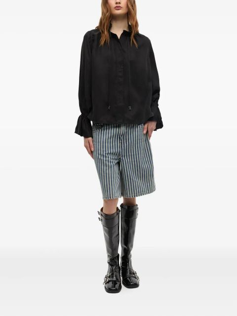 GANNI ruffled-collar blouse - Black - zdjęcie produktu nr 2