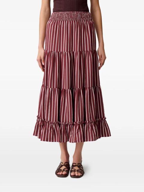 Claudie Pierlot striped tiered A-line maxi skirt