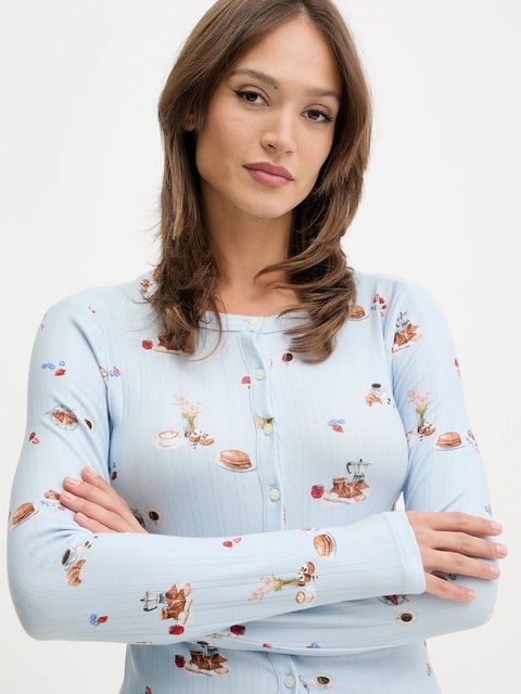 Abercrombie & Fitch longsleeve piżamowy damska kolor niebieski KI146-5108-111 - zdjęcie produktu nr 2