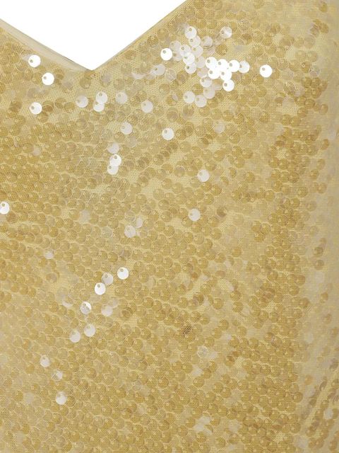 Lauren Ralph Lauren sequin-embellished spaghetti-strap dress - Gold