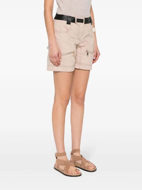 PINKO Scilla panelled-leather shorts - Neutrals