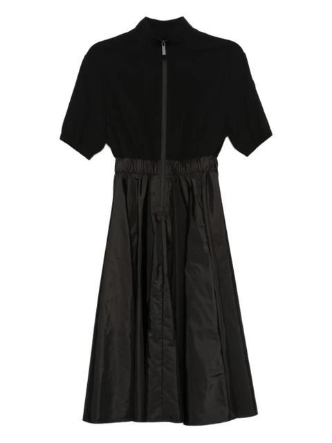 Moncler zip-up pleated midi dress - Black - zdjęcie produktu nr 1