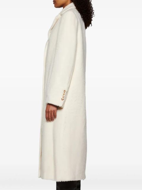 LouLou de Saison button-fastening alpaca wool-blend coat - White