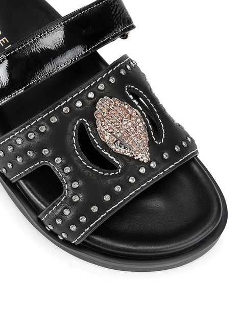 Kurt Geiger London klapki skórzane Eagle Stud Cut Out Sdl damskie kolor czarny 4734209139 - zdjęcie produktu nr 2