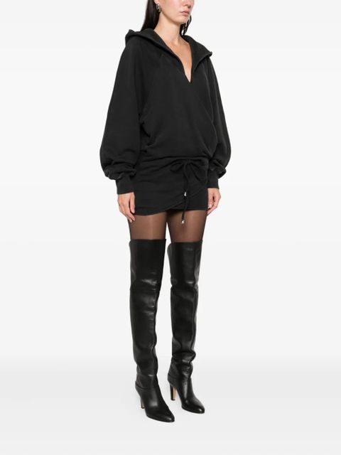 The Attico hooded-neck mini dress - Black