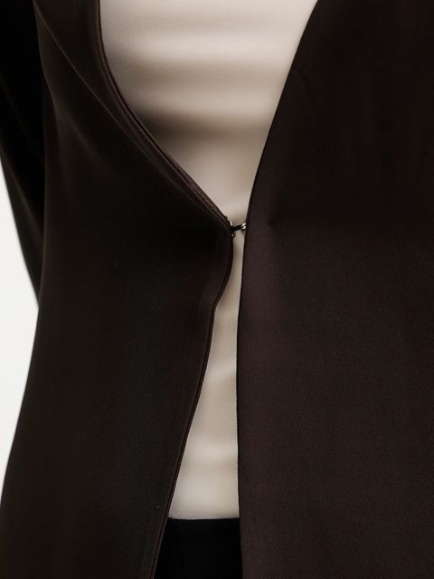 Answear.LAB marynarka kolor brązowy jednorzędowa gładka