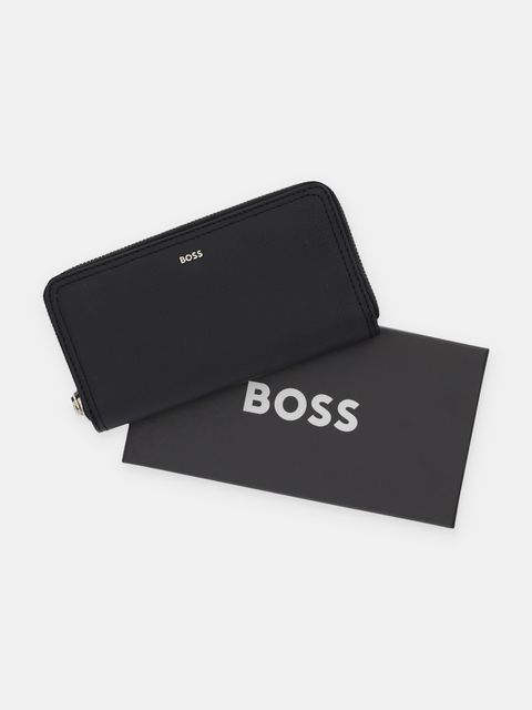BOSS portfel skórzany Lenah Ziparound