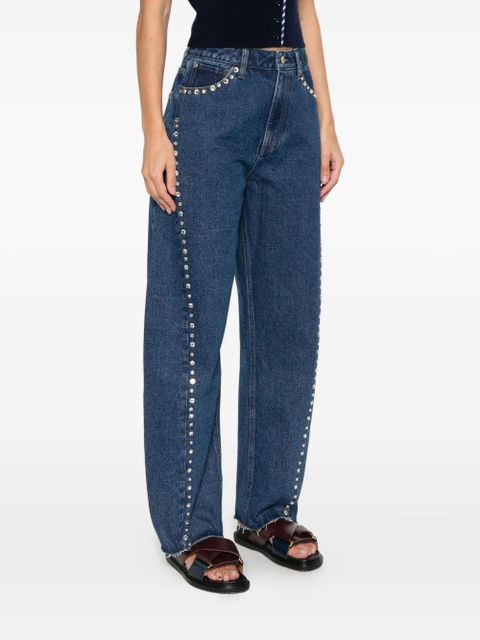 SANDRO frayed-hem trousers - Blue