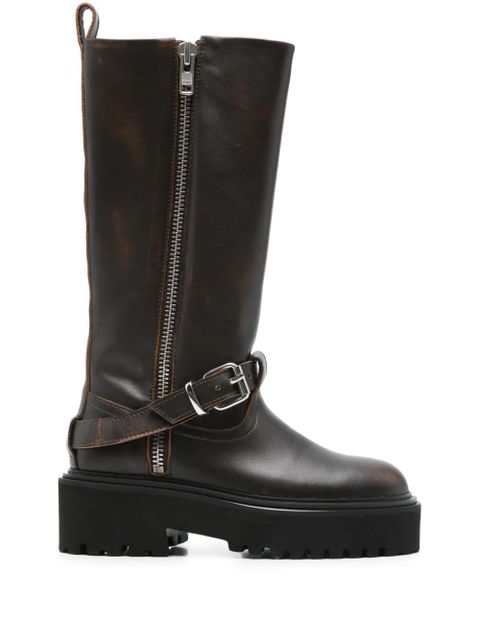 Maje buckle-strap platform boots - Brown - zdjęcie produktu nr 1