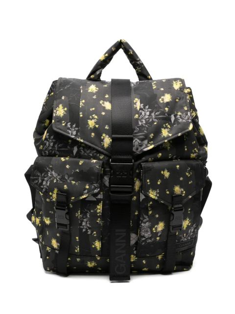 GANNI floral-print backpack - Black - zdjęcie produktu nr 1