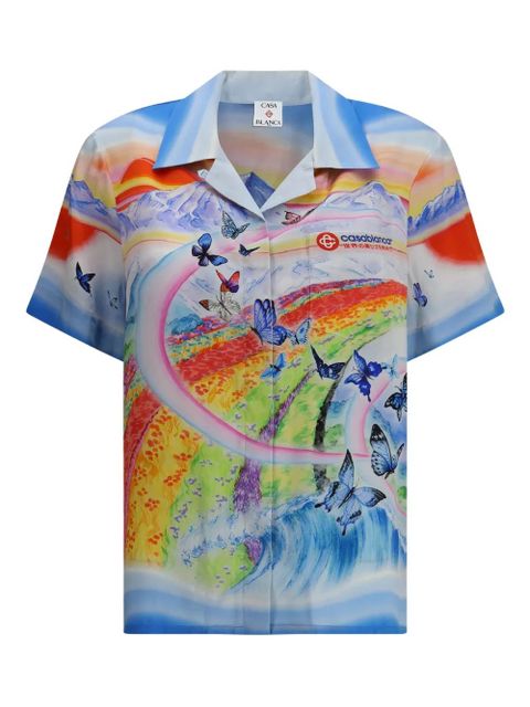 Casablanca graphic-print shirt - Blue - zdjęcie produktu nr 1