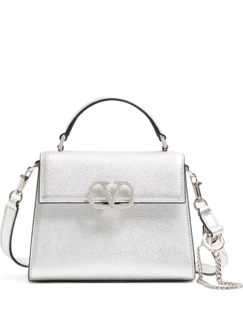 Valentino Garavani mini Vsling leather tote bag - Silver - zdjęcie produktu nr 1