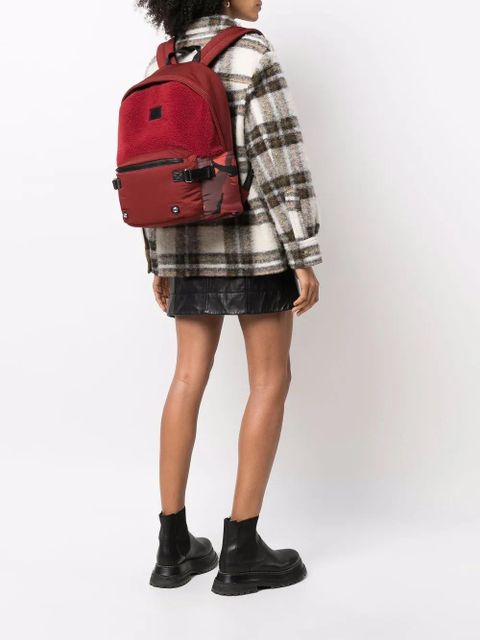 Diesel logo-patch panelled backpack - Red