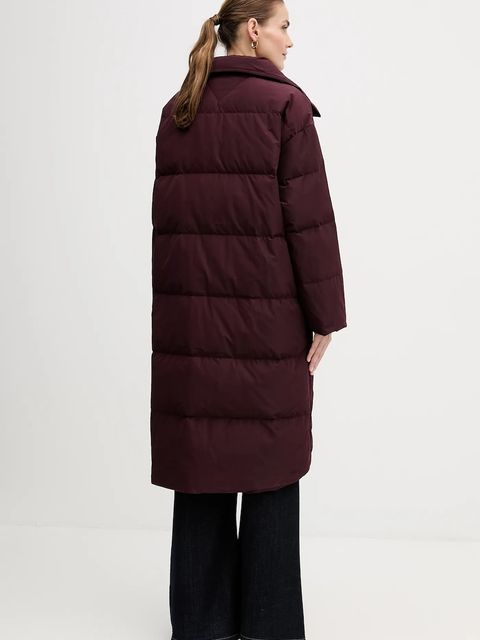 Tommy Hilfiger kurtka puchowa kolor bordowy zimowa WW0WW47279