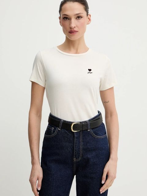 BOSS Orange t-shirt bawełniany C Elove 1 damski kolor beżowy 50556994 - zdjęcie produktu nr 1